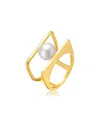 Genevive 14k Over Silver 6.8mm Pearl Ring