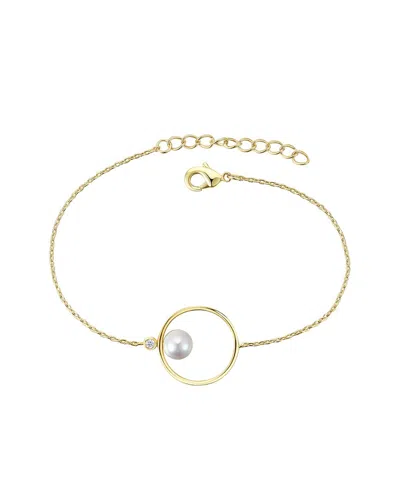Genevive 14k Over Silver 6mm Pearl Bracelet