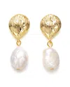Genevive 14k Over Silver 7-9.5mm Pearl Earrings No In Gold