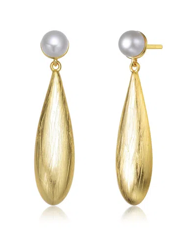 Genevive 14k Over Silver 7mm Pearl Earrings