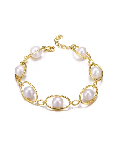 Genevive 14k Over Silver 9.5mm Freshwater Pearl Bracelet