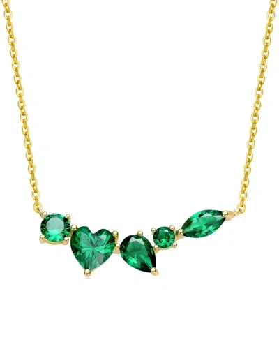 Genevive 14k Over Silver Bar Necklace In Gold