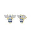 Genevive 14k Over Silver Bee Studs In Gold
