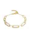 Genevive 14k Plated Chain Bracelet