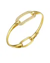 Genevive 14k Over Silver Cz Bangle Bracelet