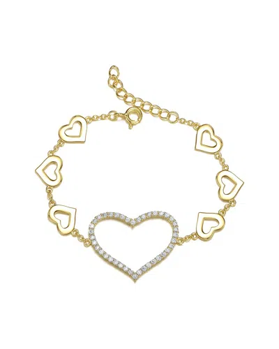 Genevive 14k Over Silver Cz Bracelet In Gold