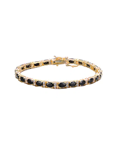 Genevive 14k Over Silver Cz Bracelet In Gold