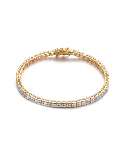 Genevive 14k Over Silver Cz Bracelet In Gray