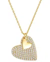 Genevive 14k Over Silver Cz Double Dangle Heart Charm Layering Pendant