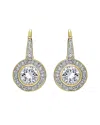 Genevive 14k Over Silver Cz Drop Earrings
