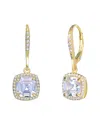 Genevive 14k Over Silver Cz Drop Earrings