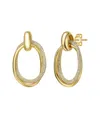 Genevive 14k Over Silver Cz Drop Earrings