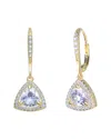 Genevive 14k Over Silver Cz Drop Earrings
