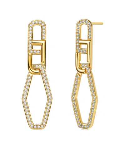 Genevive 14k Over Silver Cz Drop Earrings