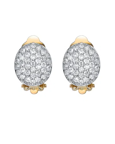 Genevive 14k Over Silver Cz Drop Earrings In Multi