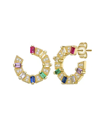Genevive 14k Over Silver Cz Drop Earrings