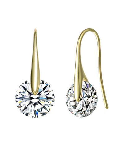 GENEVIVE GENEVIVE 14K OVER SILVER CZ DROP EARRINGS