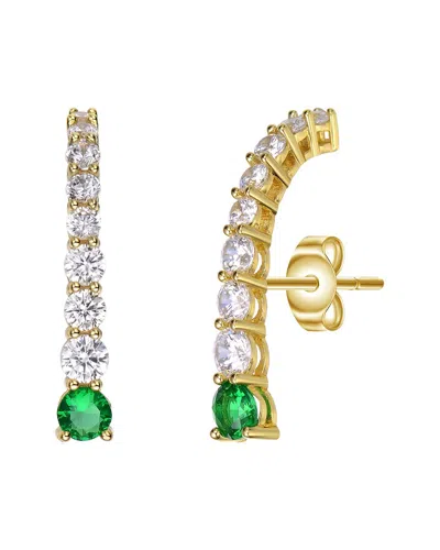 Genevive 14k Over Silver Cz Earrings In Gold