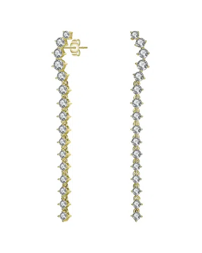 Genevive 14k Over Silver Cz Earrings In Gold