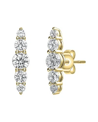 Genevive 14k Over Silver Cz Earrings In Gold