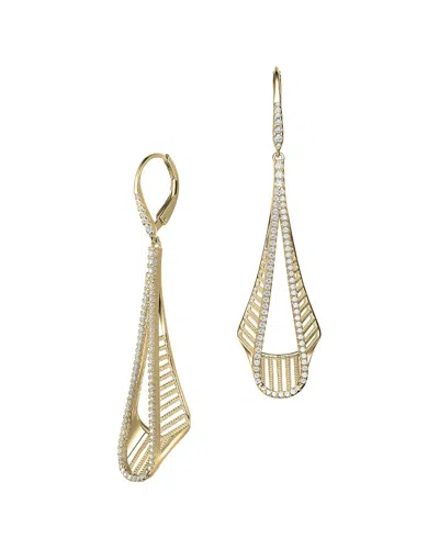 Genevive 14k Over Silver Cz Earrings In Gold