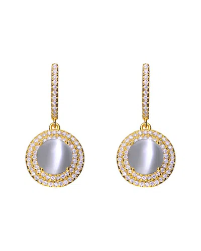 Genevive 14k Over Silver Cz Earrings In Gold