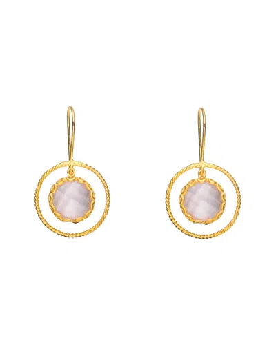 Genevive 14k Over Silver Cz Earrings In Gold