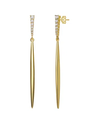 Genevive 14k Over Silver Cz Earrings