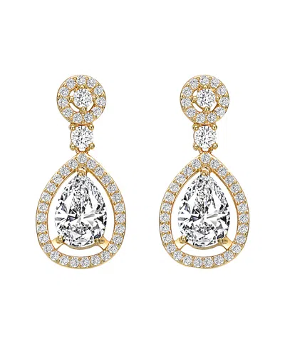 Genevive 14k Over Silver Cz Earrings
