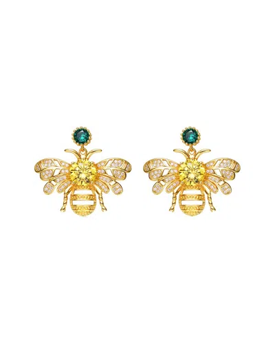 Genevive 14k Over Silver Cz Earrings