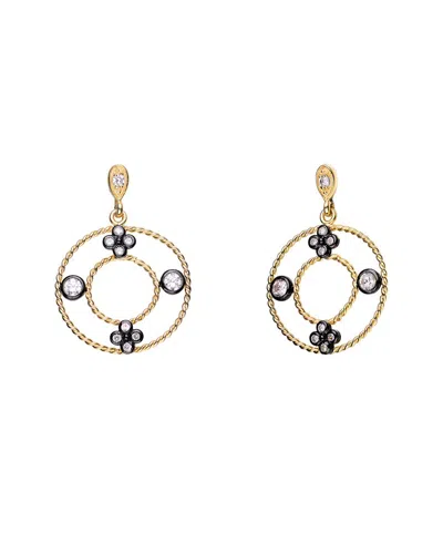 Genevive 14k Over Silver Cz Earrings In Gold