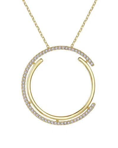 Genevive 14k Over Silver Cz Eternity Pendant Necklace