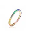 Genevive 14k Over Silver Cz Eternity Ring In Multi