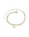 Genevive 14k Over Silver Cz Hammered Heart Ankle Bracelet
