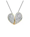 Genevive 14k Over Silver Cz Heart Pendant