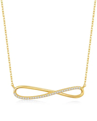 Genevive 14k Over Silver Cz Infinity Necklace