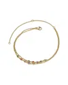 Genevive 14k Over Silver Cz Layered Rolo Chain Ankle Bracelet