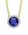 Genevive 14k Over Silver Cz Link Chaim Necklace