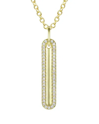 Genevive 14k Over Silver Cz Long Pendant Necklace