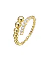 Genevive 14k Over Silver Cz Love Ring