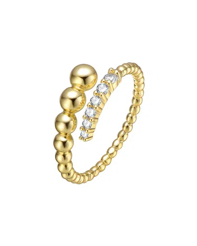 Genevive 14k Over Silver Cz Love Ring In Gold
