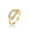 Genevive 14k Over Silver Cz Modern Ring