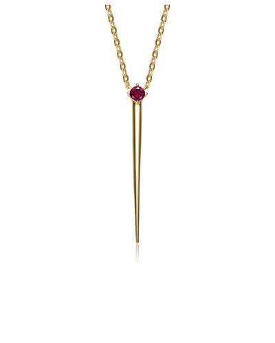 Genevive 14k Over Silver Cz Necklace In Gold