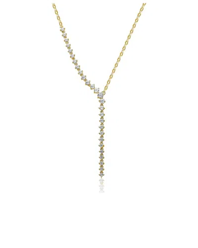 Genevive 14k Over Silver Cz Necklace In Gold