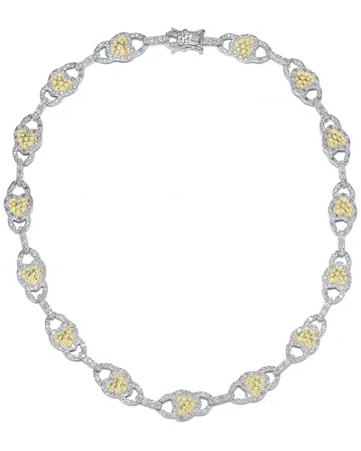 Genevive 14k Over Silver Cz Necklace In Gold