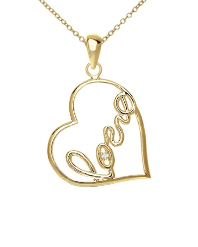 Genevive 14k Over Silver Cz Necklace In Gold