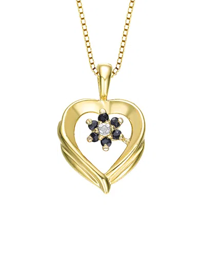 Genevive 14k Over Silver Cz Necklace In Gold