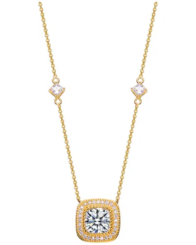 Genevive 14k Over Silver Cz Necklace