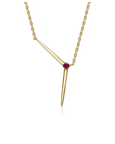 Genevive 14k Over Silver Cz Necklace