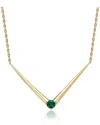 Genevive 14k Over Silver Cz Necklace